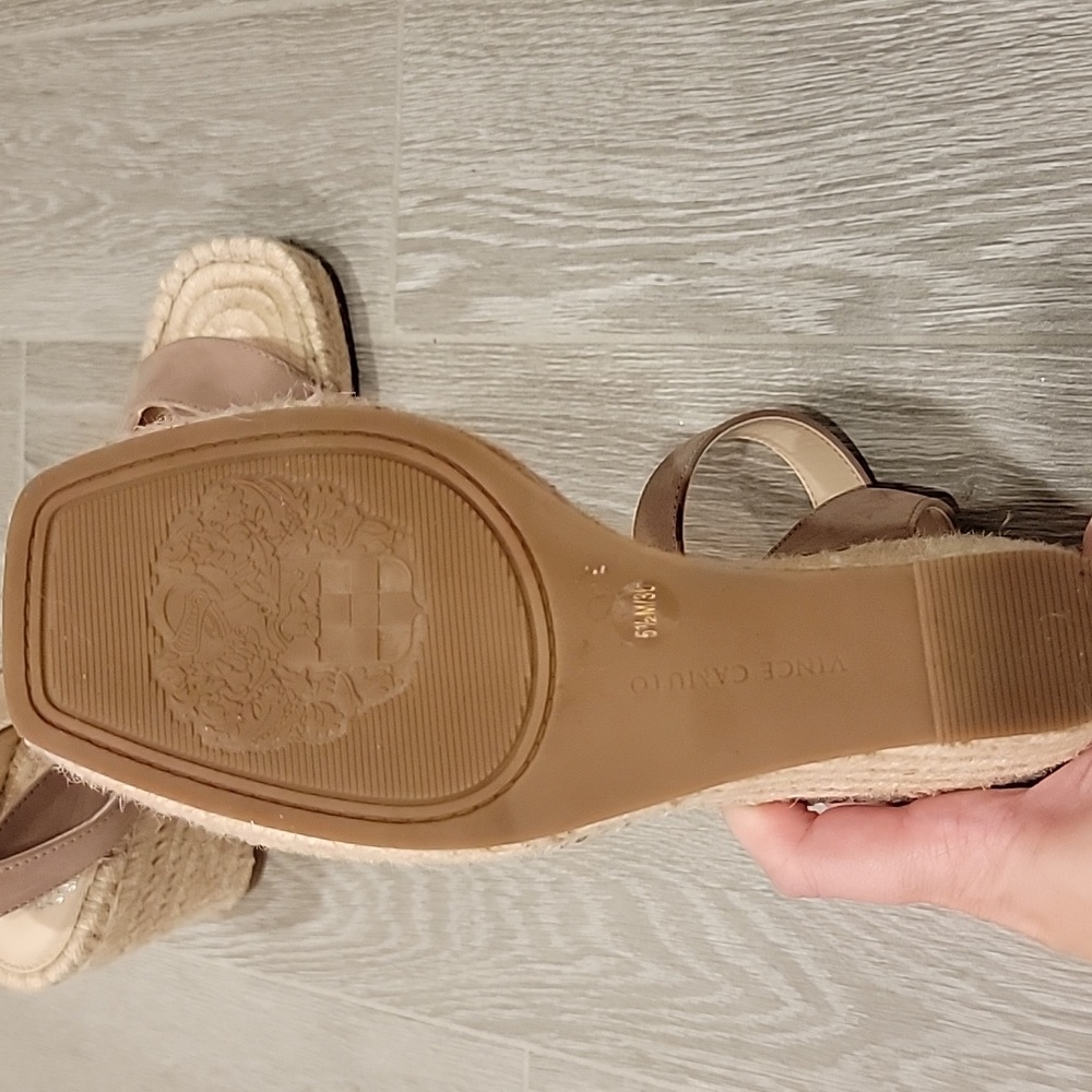 Vince Camuto Meehan Espadrille Wedge Sandals Taupe Size 5.5 - Picture 6 of 10